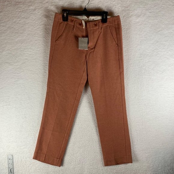 Anthropologie Paper‎ Boy Women's Lined Cropped Ankle Pants Orange Sz 0 NWT 8801 - Picture 1 of 11